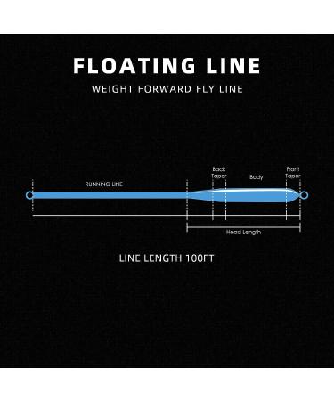 SF Weight Forward Floating Fly Fishing Line 100FT - Sky Blue, WF6F - Buy Online on SooperMarket.com