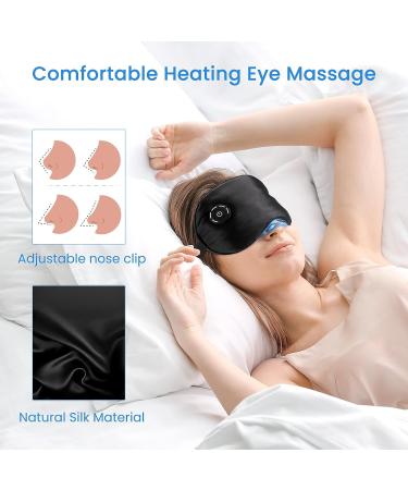 Heated Eye Mask for Dry Eyes - Cordless Electric USB Rechargeable Heating Pad for Stye Sinus MGD - Hot Therapy Compress for Men Women - Silk Sleep Mask - Black - Buy Online on SooperMarket.com