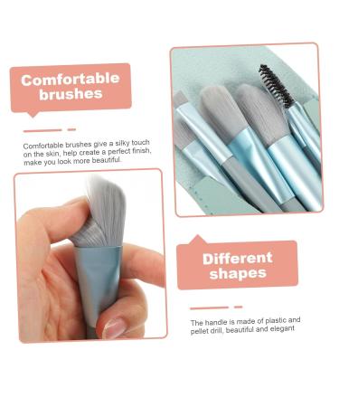 Balacoo Travel Makeup Kit - 3 Sets of Cosmetics Supplies & Brushes for Women | Blue Powder Applicator Brush Wooden Handle Beauty Set - Buy Online on SooperMarket.com