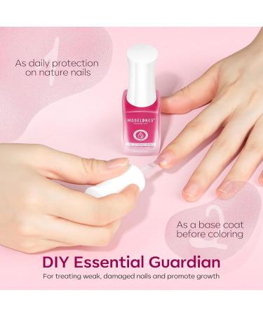 Modelones Nail Strengthener for Thin Nails and Growth Treatment Repair Damaged Nails Hardener Extra Strong Nail Care Quick Dry Base Coat Nail Polish 0.5 oz 1-Pack - Buy Online on SooperMarket.com