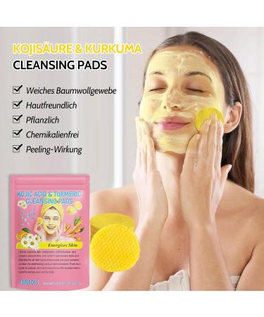 Turmeric Kojic Acid Pads 80 Pads Turmeric Cleansing Pads for Face Help Balance Skin Fat and Water Gentle and Non-Irritating - Buy Online on SooperMarket.com