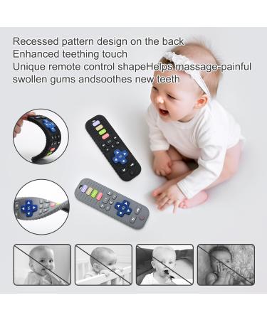 Remote-Controlled Silicone Bathing Toys for 3-Month-Olds - Dental Aid & Soothing Bite Rings (2-Set) in Black & Gray - Buy Online on SooperMarket.com