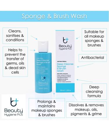 Beauty Hygiene Plus Deep Cleanse Makeup Sponge & Brush Wash 50ml - Antibacterial Conditioning Formula - Buy Online on SooperMarket.com