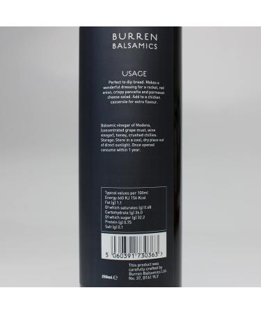 Burren Balsamics Chilli & Honey Infused Balsamic Vinegar of Modena - 250ml - Buy Online on SooperMarket.com