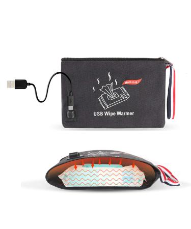 USB Baby Wipe Warmer, Razzil 5V Portable USB Baby Infant Wet Wipes Warmer Bag for Travel and On The Go