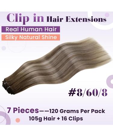 Shop Laavoo Real Hair Clip-In Extensions | Blonde Balayage Ombre | 105g - 7pcs - Buy Online on SooperMarket.com
