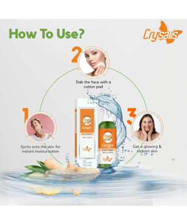 Crysalis Ginger Floral Water - 100ml | Pure Zingiber Officinale for Skin & Hair | International Shipping Available - Buy Online on SooperMarket.com