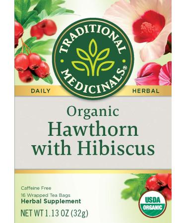 Organic Hawthorn & Hibiscus Herbal Tea | Heart Health Support | 16 Tea Bags - Buy Online on SooperMarket.com