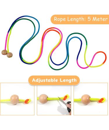 Multi-Purpose 5m Jump Rope for Kids & Adults - Wooden Ball Handle Perfect for Group Play - Buy Online on SooperMarket.com