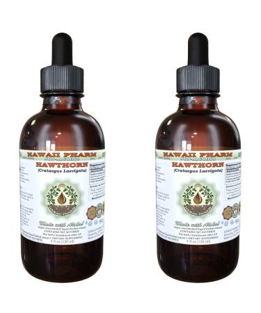 Hawthorn Alcohol-Free Liquid Extract, Organic Hawthorn (Crataegus Laevigata) Dried Berry Glycerite 2x4 oz 2x4 Ounce