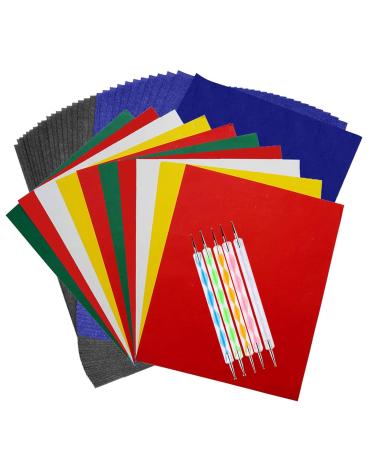 100 Sheets Carbon Transfer Paper Tracing Paper Carbon Graphite Copy Paper with 5 Pieces Embossing Styluses Stylus Dotting Tools for Wood Paper Canvas and Other Art Surfaces 8.3 x 11.7inch