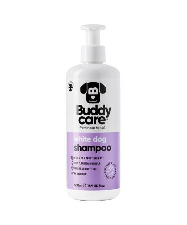 White dog shampoo from BuddyCare - brightening and brightening shampoo for dogs - deep cleaning freshly fragrant - with aloe vera and pro -vitamin B5 (500ml) white dog 500ml