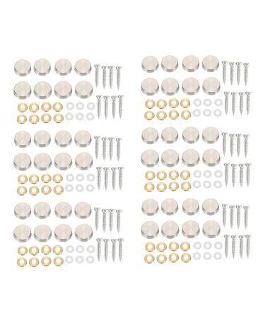 KVSERT 16 mm Stainless Steel Mirror Screw Cap (48 Pieces)