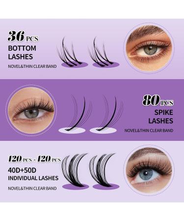 DIY Lash Extension Kit - Multi-Type Lash Clusters & Bottom Lashes | 20/30/40/50D 12-18mm | Complete Volume Lashes Set with Bond Seal & Applicator - Buy Online on SooperMarket.com