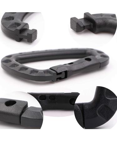 Nxtop Tactical Carabiner Keychain - 10 Pack Hard Polymer D Rings Clips for Outdoor Activities - Black - Buy Online on SooperMarket.com