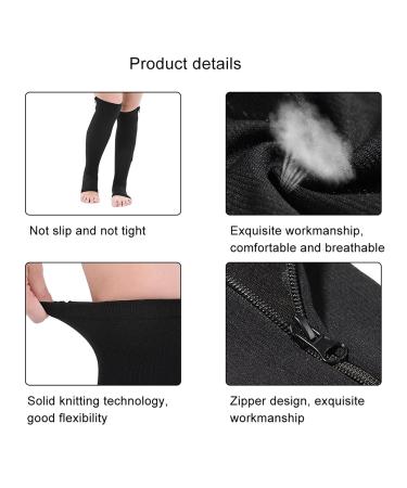 Compression Socks for Men & Women - Calf Support Varicose Veins Relief | Best for Sport Running Travel & Nurses (L/XL Black) - Buy Online on SooperMarket.com