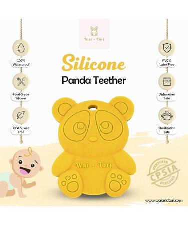 Wai + Tori Silicone Panda Teething Toy - Food Grade, BPA Free Teether for Babies | Perfect Baby Gift for Boys and Girls, Baby Shower/Birthday Gift - Buy Online on SooperMarket.com