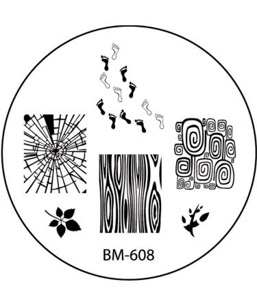 STAMPING STENCIL # BM-608 Footprints feet tree pattern broken glass broken glass maple leaf retro pattern