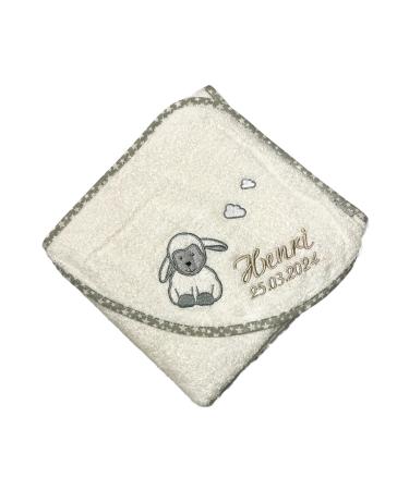 Sterntaler bath towel 80x80 cm made of 100% cotton personalized with name/including embroidery (Stanley Ecru)
