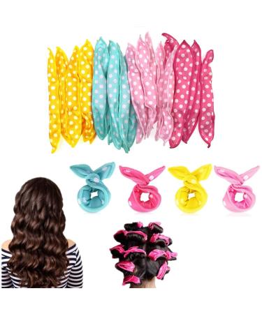 JZK 24x No heat foam hair curlers for long hair and medium hair soft sponge hair rollers to sleep in for kids and women sleep curlers sleep in rollers hair styling tools for children