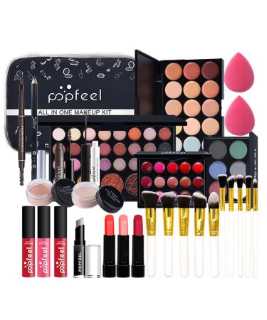 Joyeee Makeup Sets for Women Full Kit All in One Makeup Gift Starter Set Make up Set for Teenagers Girls Makeup Bundle Include Eyeshadow Palette Lipstick Eyebrow Pencil Brushes for Cosmetic Gift H#29Pcs