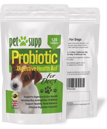 PetSupp Probiotics for Dogs Good Stomach & Gut Health 120 Probiotic Tablets Handy Re-Sealable Bag. - Buy Online on SooperMarket.com