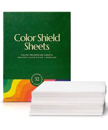 CLEANOMIC Color Shield Sheets (32 Sheets) - Color Preserving Laundry Sheets Dye Absorbing Prevent Color Mixing