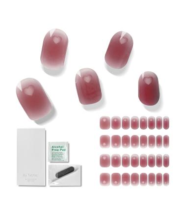 by Taptap London - Semi Cured Gel Nail Strips (Love Letter) Cute Heart Transparent Rose Pink Ombre Love Letter