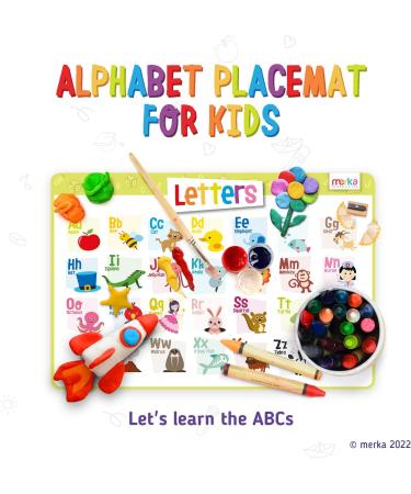 merka Kids Disposable ABC Placemats - Alphabet Learning & Fun Activities | Non-Slip Silicone Mat for Babies & Toddlers - Buy Online on SooperMarket.com