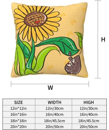 YYHHAOFA Sunflower Seeds and Sunflowers Picture Universal Pillowcase for All Seasons 12"x12" : Soft and Comfortable Suitable for car Sofa Black 12" x 12" - Buy Online on SooperMarket.com