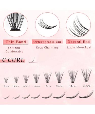 Glowing Win Cluster Eyelash Extensions - 228 PCs Natural Individual False Lashes (0.07C 20D 8-15mm) for DIY Perfect Look - Buy Online on SooperMarket.com