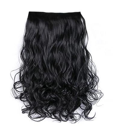 Wig Hair Extension Synthetic Hair Extension Matte Curly 6 Clips for Women for Party (Black)