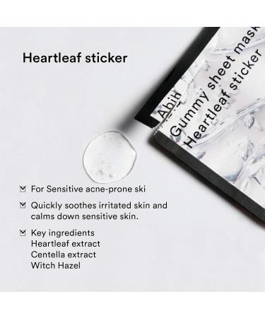 Abib Gummy Sheet Mask Heartleaf - 10 CICA Soothing Masks for Sensitive & Dry Skin | Hydrating Korean Facial Mask - Buy Online on SooperMarket.com