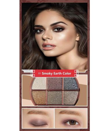UIFCB Glitter Eyeshadow Palette - 6 Color Sparkle Shimmer Eye Shadow Makeup Set - Buy Online on SooperMarket.com