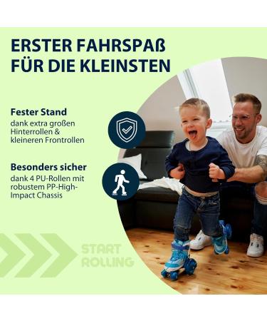 Buy Hudora My First Quad Roller Skates for Kids - Adjustable Sizes & Colors - High-Quality Safe Lightweight & Ideal for Children up to 20kg - Buy Online on SooperMarket.com