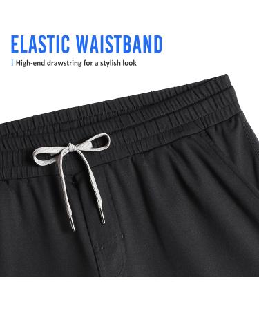 Maamgic Men's Workout Shorts - Soft Stretch Running Gym Athletic Shorts with Zip Pockets - Black - Large - Buy Online on SooperMarket.com