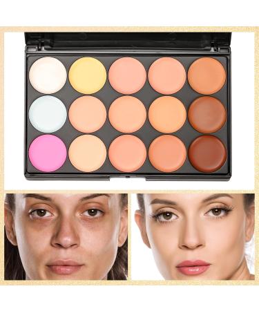 FantasyDay 15 Color Concealer Palette - High Opacity Contour Kit with Brushes & Sponge | Long-Lasting Full Coverage Color Corrector - Buy Online on SooperMarket.com