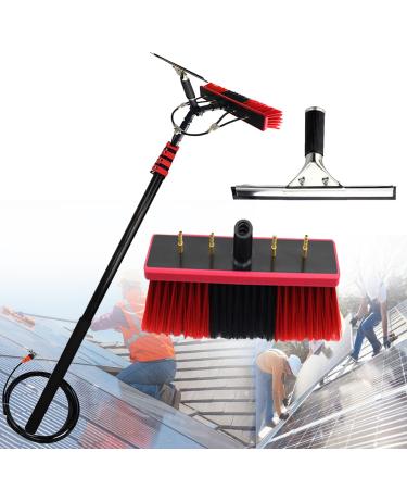 Window Cleaning Pole Kit Water Fed Telescopic Brush Extendable Cleaner Conservatory Roof Extending Rod Water Spray Brush Window Glass Photovoltaic Plate Cleaning 7.2M/24FT 55cm Brush Head 11M/36FT