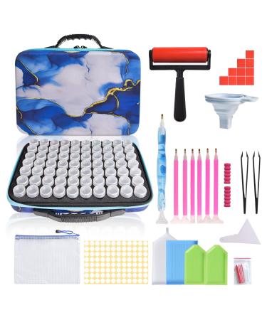 AYIYUN 70 Slots Diamond Painting Storage Containers, 5d Diamond Art Accessories and Tools, Diamond Painting Accessories Kit DIY Art Craft Jewelry Beads Rhinestones Organizer Box (Violets)