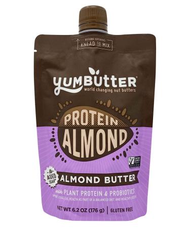 Protein Almond Butter by Yumbutter, Plant Based Protein with Probiotics, Keto Nut Butter, Paleo, Gluten Free, Vegan, Non GMO, 6.2oz Pouch Protein Almond Butter 6.2 Ounce (Pack of 1)