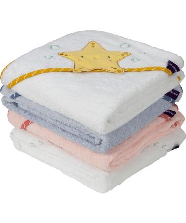 Clevamama Bamboo Apron Baby Bath Towel with Hood - Ultra Soft Bamboo, Absorbent, Pink, 98x98 cm - Buy Online on SooperMarket.com