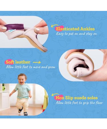 Soft Sole Leather Baby Shoes for Boys and Girls | Toddler Walking Shoes 2-3 Years | Tulips Design - Buy Online on SooperMarket.com