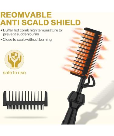 DAN Mini Electric Hot Comb for Wigs & Afro Hair - Anti-Scald Straightening Comb | Ceramic Dual Voltage Hot Comb Hair Straightener in Gold - Buy Online on SooperMarket.com