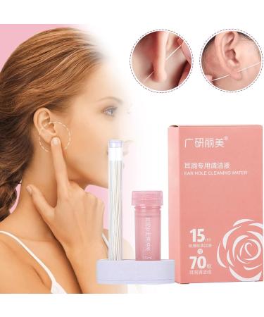 HEIMEABI Ear Hole Cleaning Liquid - Anti-Block Care 15ML + Ear Plugs with Cords | Work Ear Care Solution | C One Size - Buy Online on SooperMarket.com