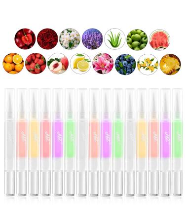 Anself Cuticle Oil Pens 15pcs Mix Flavors Nail Revitalize Oil Pen Set for Repairing Cracked and the Dry Cuticle(Random Color&Flavor) 5 g (Pack of 15)