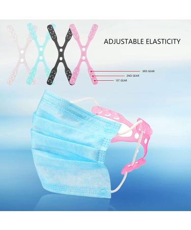 Adjustable Mask Extender Strap - Relieve Ear Pain & Pressure - Anti-Drop Lanyard - Face Mask Holder Hook - Transparent White/Blue/Pink/Black - Buy Online on SooperMarket.com