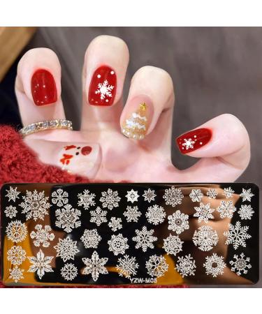 Sanwood Nail Stamping Plate - Clear Engraved Xmas Patterns | Stainless Steel Nail Art Template Tool Kit for Manicure - Style 5 - Buy Online on SooperMarket.com