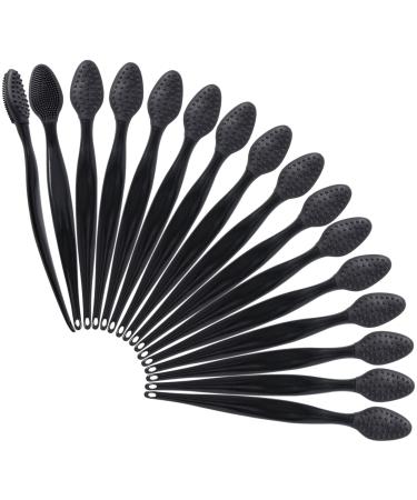 16 Pcs Black Silicone Lip Exfoliator Brushes  Raploy Double-Sided Lip Scrub Brush Soft Silicone Exfoliator Tool for Skincare  Smoother Lip