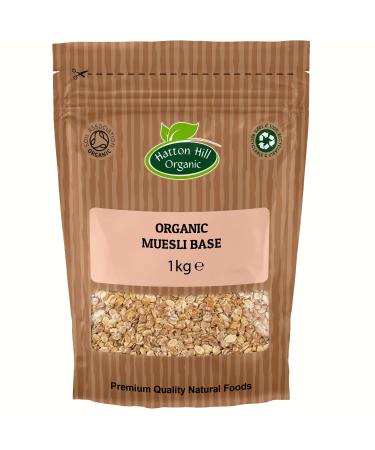 Organic Muesli Base (Oatflakes Barley Flakes Wheat Flakes) 1kg by Hatton Hill Organic - Free UK Delivery