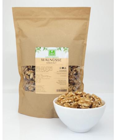 Walnuts from the green essence 1 kg - peeled - Premium quality walnuts without shell - vegan - Untreated walnut kernels - Large pack without additives - unsalted